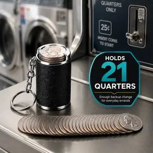 Coin Carrier Bag Charm – Holds 21 Quarters for Everyday Use | Perfect Gift for Travelers & Daily Carry