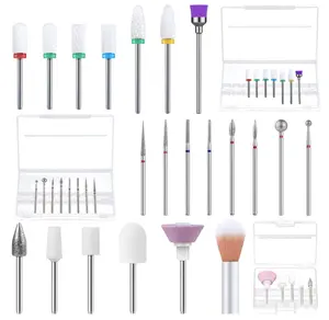 MelodySusie 21pcs Nail Drill Bit Set, Professional 3/32'' Ceramic Diamond Carbide Acrylic Gel Nail Art Tool Kit, Cuticle Remover Bit for Acrylic Gel Dip Powder, Nail Manicure Pedicure, Salon Home