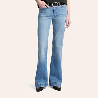 7 For All Mankind Women's DOJO Tailorless Light Wash Tonal Pocket Jeans