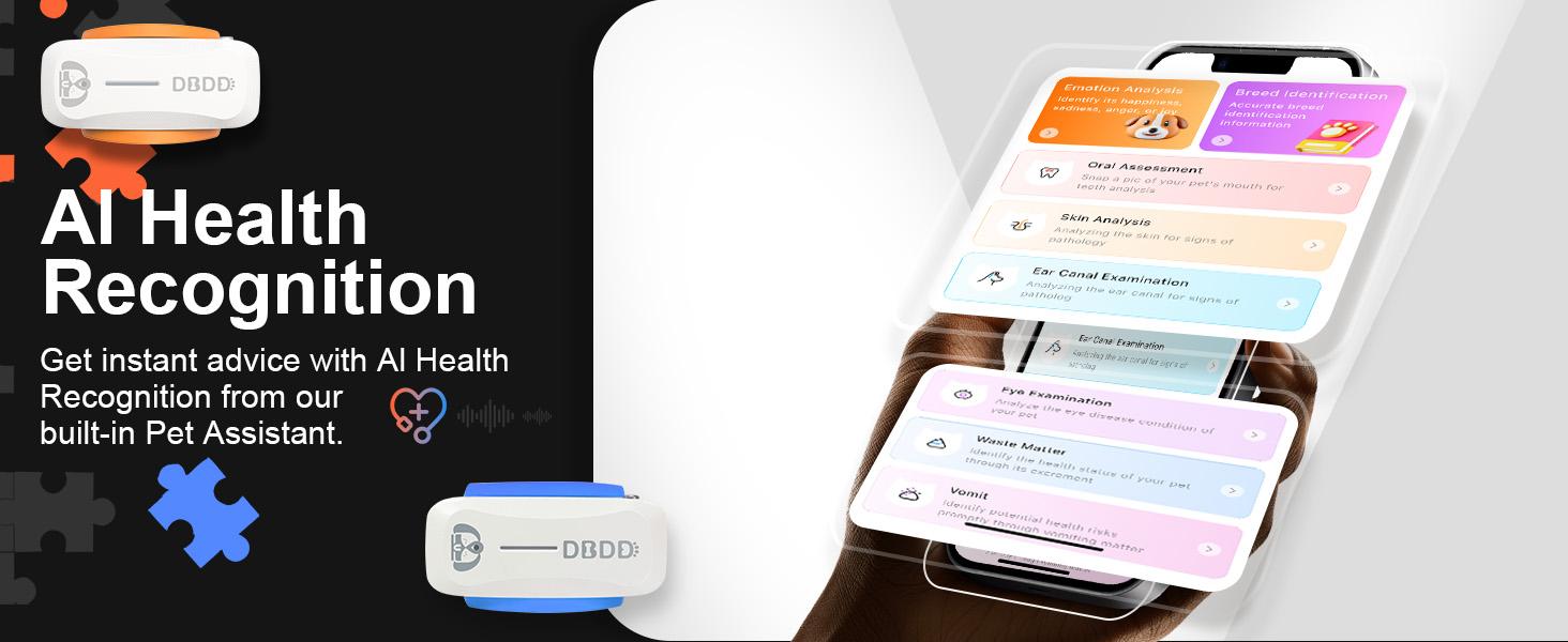 DBDD AI GPS Tracker for Dogs (30lbs+), Real Time Location and AI Health Assistant, Electronic Fence, Waterproof, iOS and Android Universal Cat DBDD AI GPS Tracker for Dogs (30lbs+), Real Time Location and AI Health Assistant, Electronic Fence, Waterproof, iOS and Android Universal Cat