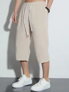 Men's Solid Color Drawstring Waist Capris Pants, Regular Fit Casual Comfortable  Breathable Pocket Capri Pants for Summer, Fashion Men's Bottoms for Daily Wear