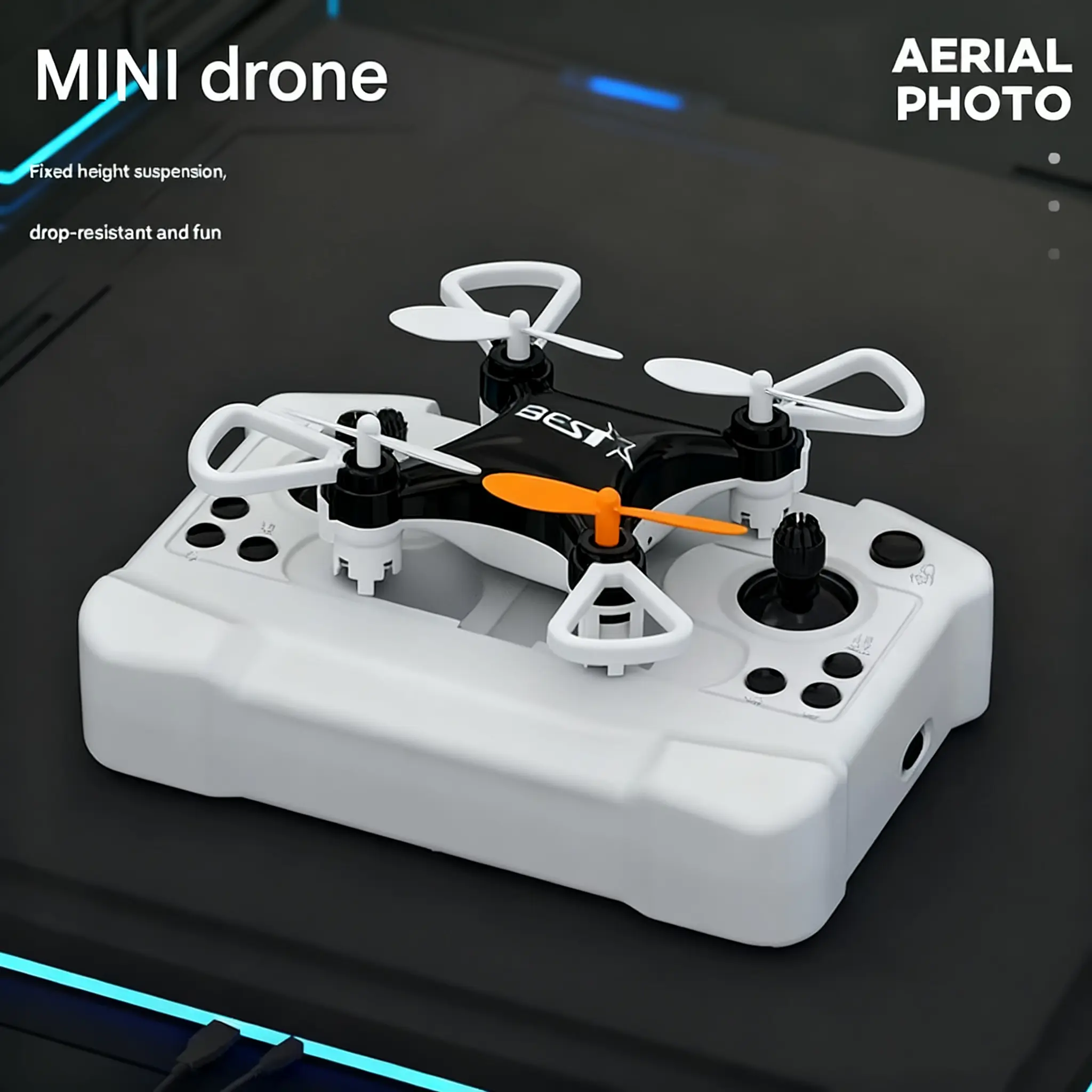 Mini Remote Control Aircraft Toy Airplane featuring Auto Hover, One-Button 360° Rolls & Built-in Storage. Ships in 3-5 Days-- Surprise Easter Gift