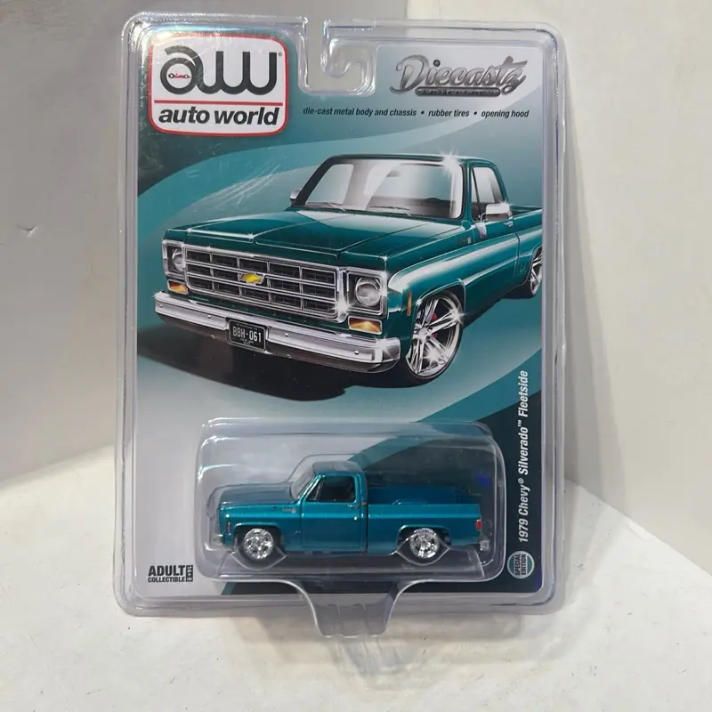1:64 Auto World Diecastz Teal 1979 Chevy Silverado
