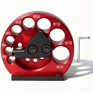 SnapFixMate Dowel Maker Jig Kit Round Structure Dowel Maker Jig, Solid Stable Aluminum Alloy emented Carbide Blade Dowel Cutter Plate for Woodworking 8 Holes 8 to 20mm Electric Drill Milling Dowel Auxiliary Tool