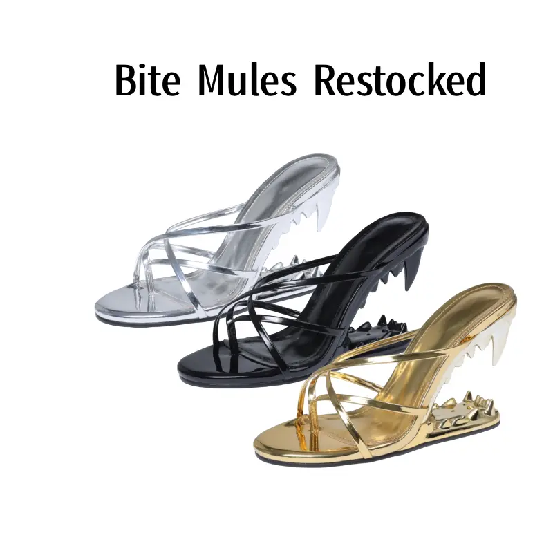 Sexy Ultrahigh Wedge Sandals for Women, Solid Color Open-Toe Slip-On Clubwear with a Contoured Jagged Sole, Casual Fashion Sandals