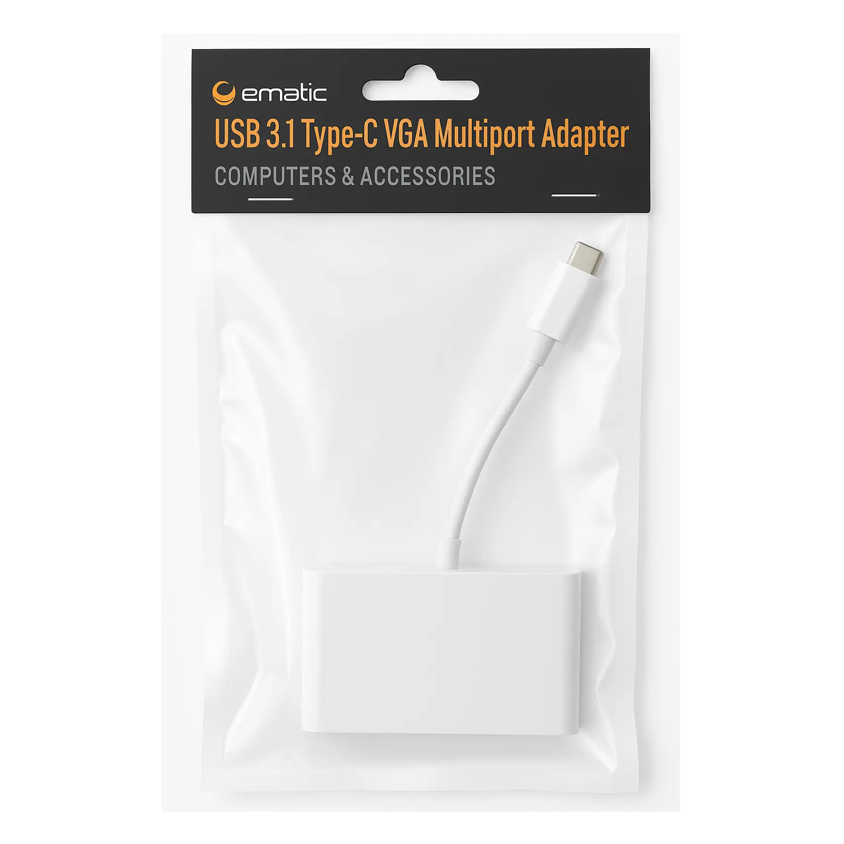 Ematic EUSVG302 USB 3.1 Type-C VGA Multiport Adapter for Enhanced Connectivity Solutions with Advanced Features