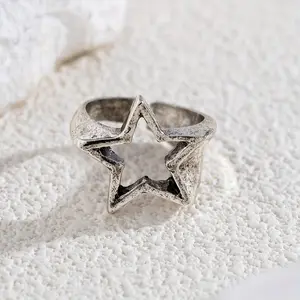 Retro Rings, 1 Simple Hollow Star Costume Ring