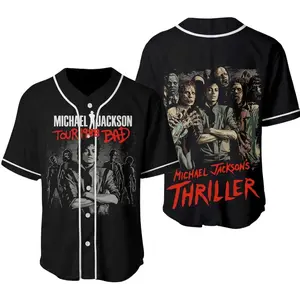 Michael Jackson Baseball Jersey – King of Pop Music Shirt, Retro 80s Fan Apparel