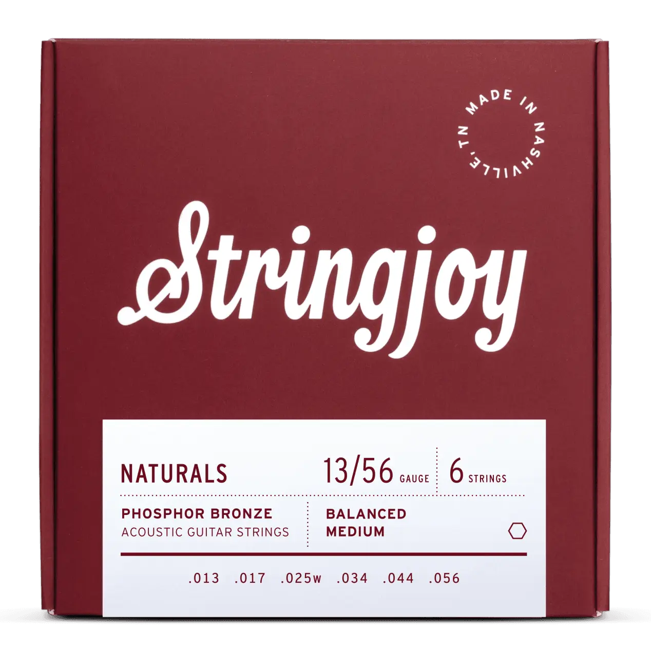 Stringjoy 13/56 Medium Gauge Uncoated Texture Acoustic Guitar Strings - Phosphor Bronze .013-.017-.025W-.034-.044-.056, Rich Sound, Ample Volume, Natural Feel, Durable Build, Ideal for Stage, Studio, Playing for Enjoyment