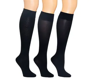 Envy Legwear Set of 3 Textured Compression Socks