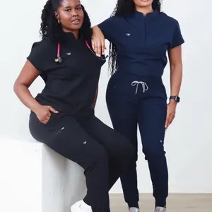 Valora Scrub Bottom High-Waisted Jogger-Style Tapered Leg with Cuffed Ankles Dual Zippered Side Pockets Soft Stretch Fabric