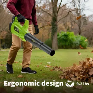 【Garvee】 20V Cordless Brushless Leaf Blower, Turbo 200-250MPH, 650-700CFM, 2-Speed Modes, 4.0Ah Battery+Charger, Lightweight Ergonomic Handle, Overheat Protection, Lawn & Patio Care