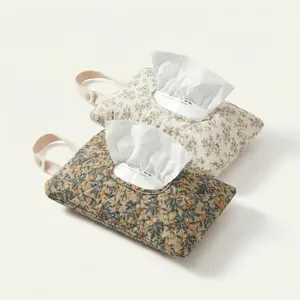 Portable Hanging Floral Wet Wipes Bag Baby Stroller Organizer Tissue & Diaper Storage Pouch Easy Access Convenient Travel Mommy Essentials