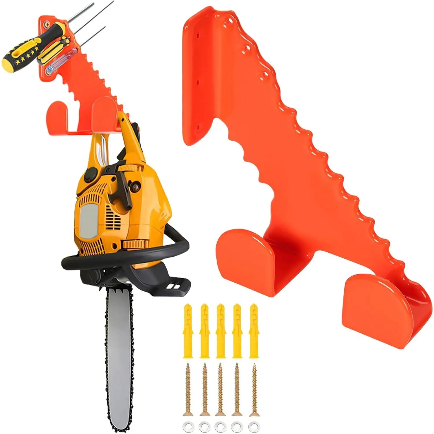 Chainsaw Hanger Wall Mounted Chainsaw Holder 1 Pack, Heavy Duty Chainsaw Rack for Different Tools Garage Organization Shed Organizer, 150 lbs Capacity