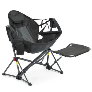 【2026 New Upgrade】GDY Hammock Camping Chair with Pedal and Mesh Seat For Summer - Adjustable Recline & Portable Design - Max 450 lbs Capacity - Perfect for Patios & Gardens - Black