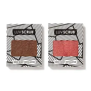 LUV SCRUB CLOTHES OPTIONAL DUO Authentic African Exfoliating Mesh Sponge,Ghana Loofah Washcloth Scrubber for Smooth Skin, Body Exfoliator Korean Scrub for Bathroom,Estheticians, Waxing salons, Spa, Gym, Allure Best of Beauty Award Winner
