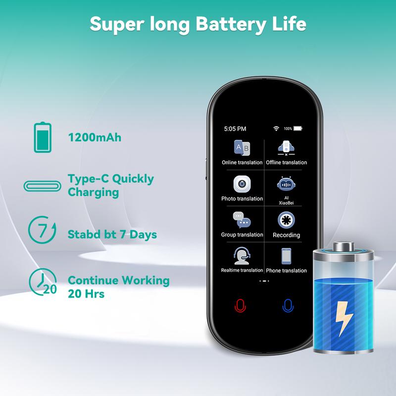 AI language translation device, supports 139 languages, real-time voice online translation, offline translation, photo translation, suitable for work, business, travel, socializing, and learning