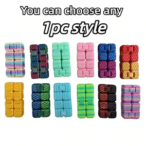 Gradual Color 3D Printed Square Infinite Magic Cube Stress Relief Toy, Creative Educational Gift for Students Adults, Random Color