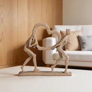 Collectibles Sculpture Nordic Modern Abstract Figure Sculpture Living Room Light Luxury Popular Synthetic Resin Humanoid Art Ornament