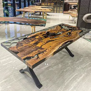 [WSR008] Walnut Wood Epoxy Table custom epoxy river slab table, Executive Desk, Custom Large Epoxy River Table, Solid Wood Slabs Table, Large Computer Office Desk Workstation, Business Furniture for Home Office