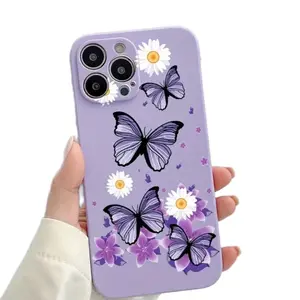 Purple Butterfly iPhone Case 14 Pro Max Accessories Handheld