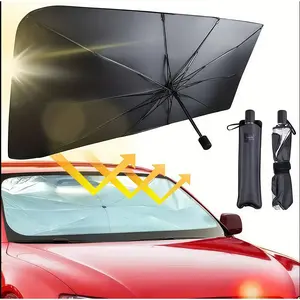 Portable Car Windshield Sunshade, Foldable Car Windshield Cooling Umbrella for Daily,Car Exterior Accessories,Car Window Shades (Size: 53'30 'inch)