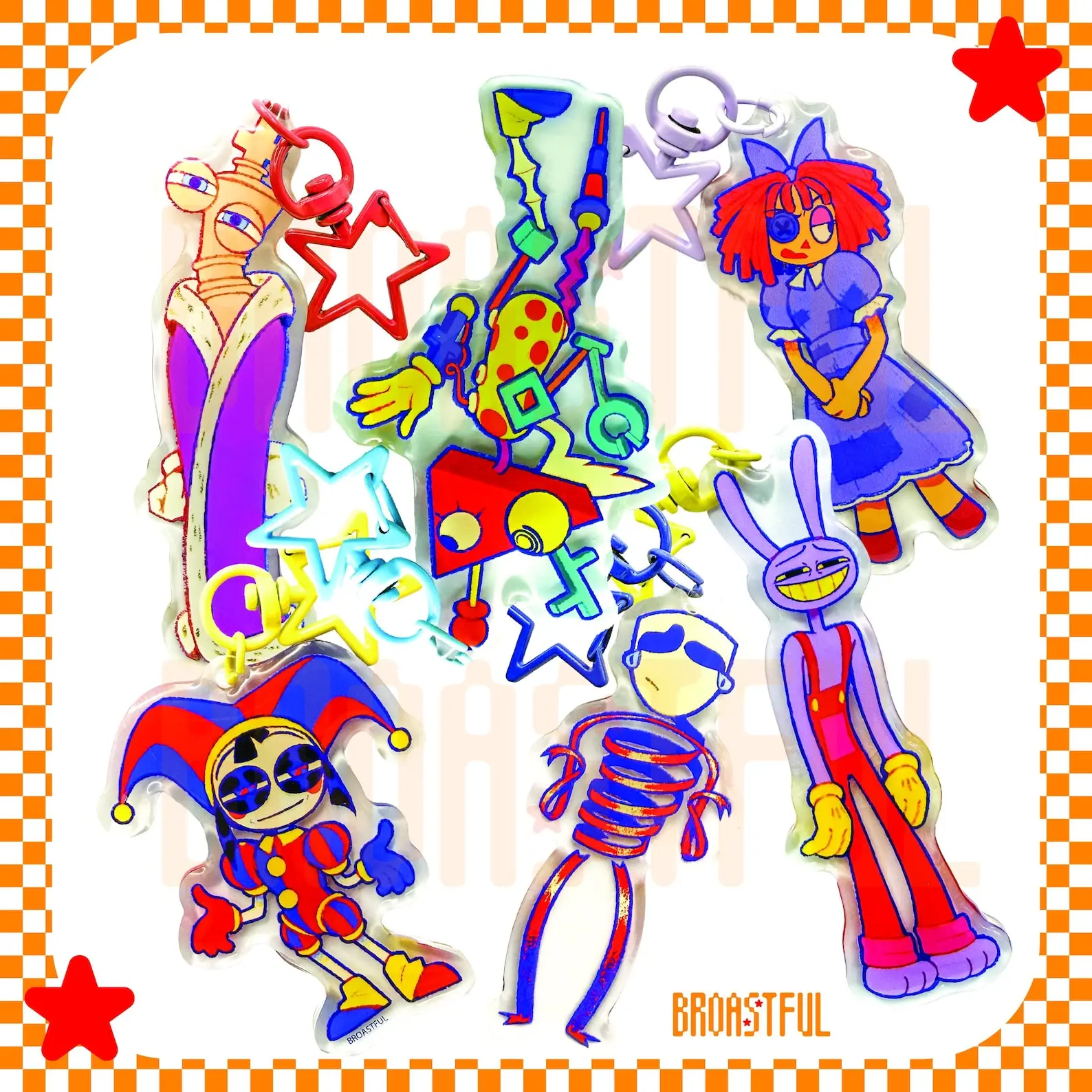 TADC Character Keychains - Jax, Pomni, Kinger, Gangle, Ragatha Acrylic Keychains , Great For Daily Use Or As Thoughtful Little Gifts For Your Friends And Yourself