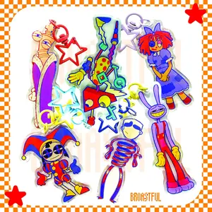 TADC Character Keychains - Jax, Pomni, Kinger, Gangle, Ragatha Acrylic Keychains , Great For Daily Use Or As Thoughtful Little Gifts For Your Friends And Yourself