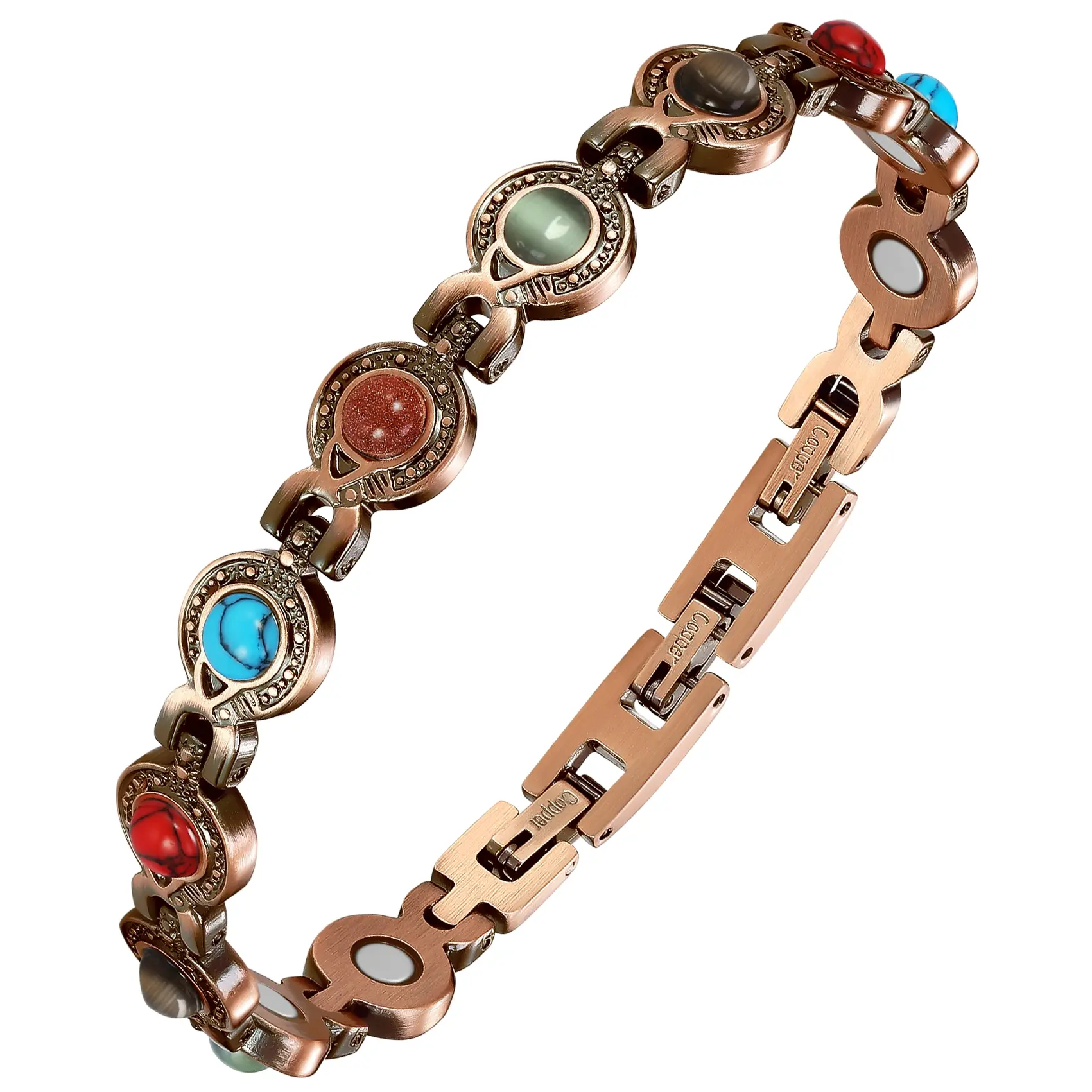 Circular colored stones