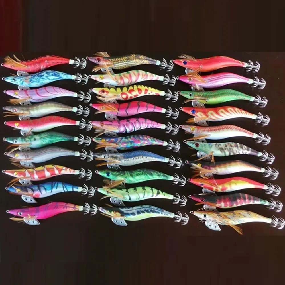 30pcs 2.5 3.0 3.5 Squid Jigs, squid Hook, Octopus Sea Fishing Lure, SHRIMP Hard Lure, Fish Tackle