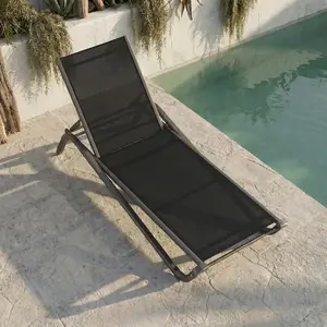 Tobeos Outdoor Chaise Lounge Chair, 5-Position Adjustable Patio Lounge Chair Furniture with Ergonomic Aluminum Frame, Textilene Fabric Pool Loung Chairs for Poolside, Deck, Backyard