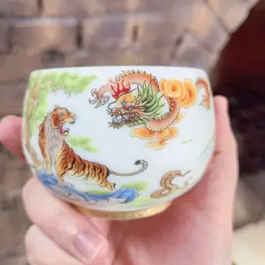 Chinese Zodiac Animals Hand-Painted Jianzhan Tea Cup