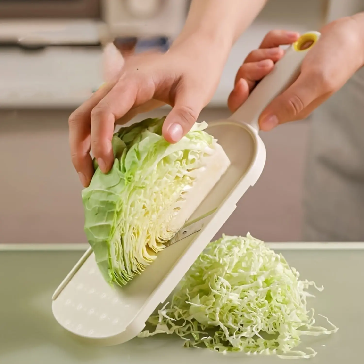 HomeDailyEss Manual Cabbage Chopping Slicer, Vegetable Shredder, ABS Plastic Vegetable Cutting and Shredding Multi-Function Tool, Stainless Steel Blade, Kitchen Salad Preparation Equipment, Vegetable Grinder, Slicer Vegetable Cutter