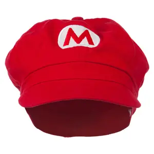 Big Size Circle Mario Luigi Wario Waluigi Embroidered Cotton Newsboy Cap