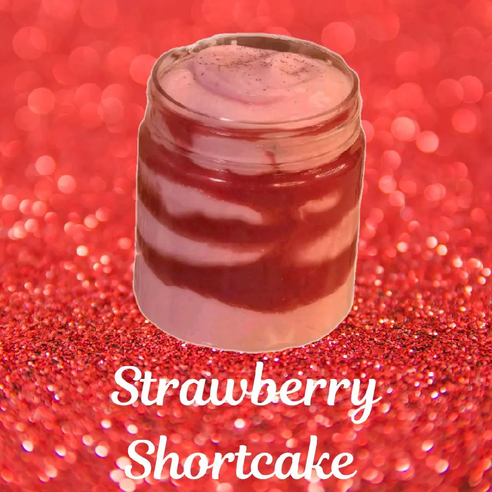Strawberry Shortcake Handmade Whipped Shimmer Body Butter - Shea Butter, Mango Butter & Sweet Almond Oil  - All Natural Ingredients with Strawberry Scent Skin Repair