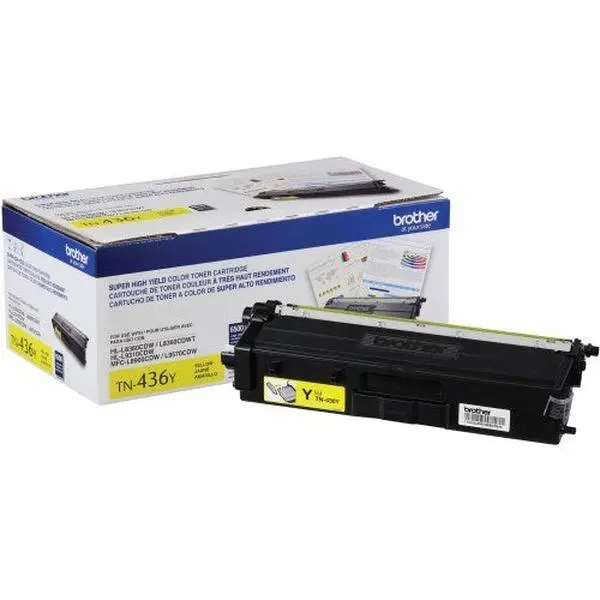 Brother TN436Y High-Yield Yellow Toner Cartridge - 6,500 Pages Yield, Compatible with Select Brother Printers (Computers & Office Equipment, Ink & Toner Cartridges)