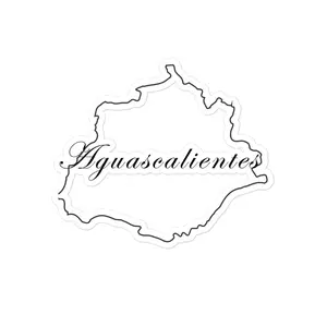 Aguascalientes Die cut Bubble free stickers, 3″×3″, White