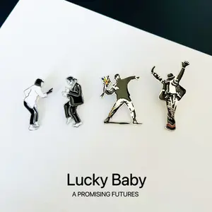 MJ Brooch - European & American Iconic Singing & Dancing King - Personalized Cute Badge - Versatile Accessory for Couples & Students