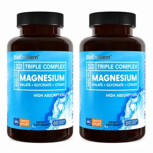 【BioEmblem】Triple Magnesium Complex, Sleep Aid for Nighttime, Support Muscles, Nerves, Energy, Relaxation & Overall Fitness Healthcare Daily Supplement Advanced Supplements