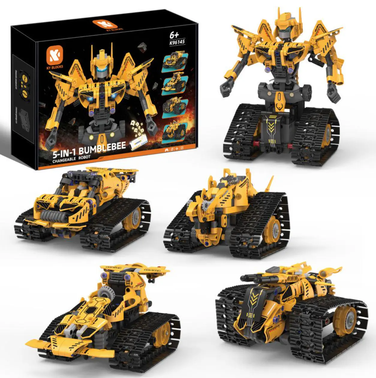 5 in 1 remote control off-road vehicle Transform mecha Robot Building Blocks Racing Car Toy Creative Toy Boy Birthday Gift