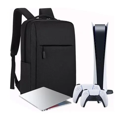 Game Console Backpack, Large Capacity Game Console Storage Bag with Game Console Holder, Travel Bag for PS5/Slim/Pro Console, Console Accessories, Laptop Travel Backpack, Gamer Backpack