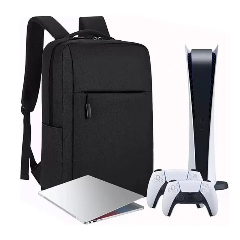 Game Console Backpack, Large Capacity Game Console Storage Bag with Game Console Holder, Travel Bag for PS5/Slim/Pro Console, Console Accessories, Laptop Travel Backpack, Gamer Backpack