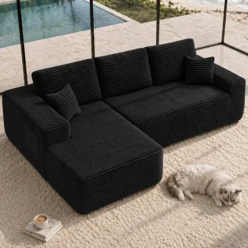 Left+Black + Plush + Foam+Spring + 3 Seat
