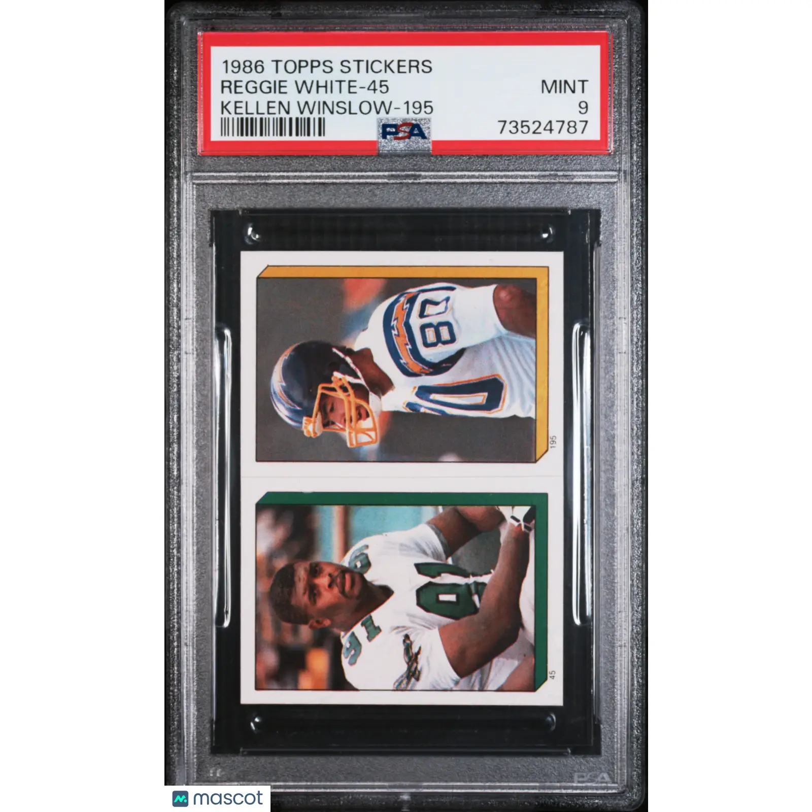 Reggie White-45 PSA 1986 Topps Stickers Football 9 73524787