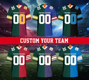 Personalized Two Football Team Jersey, Custom Split Football Jersey, Two Teams Divided Jersey Game Day Outfit For Kids & Adult Football Fans