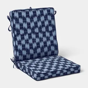 21"x43" Ikat Woven Chair Cushion Light Blue/Navy - Threshold