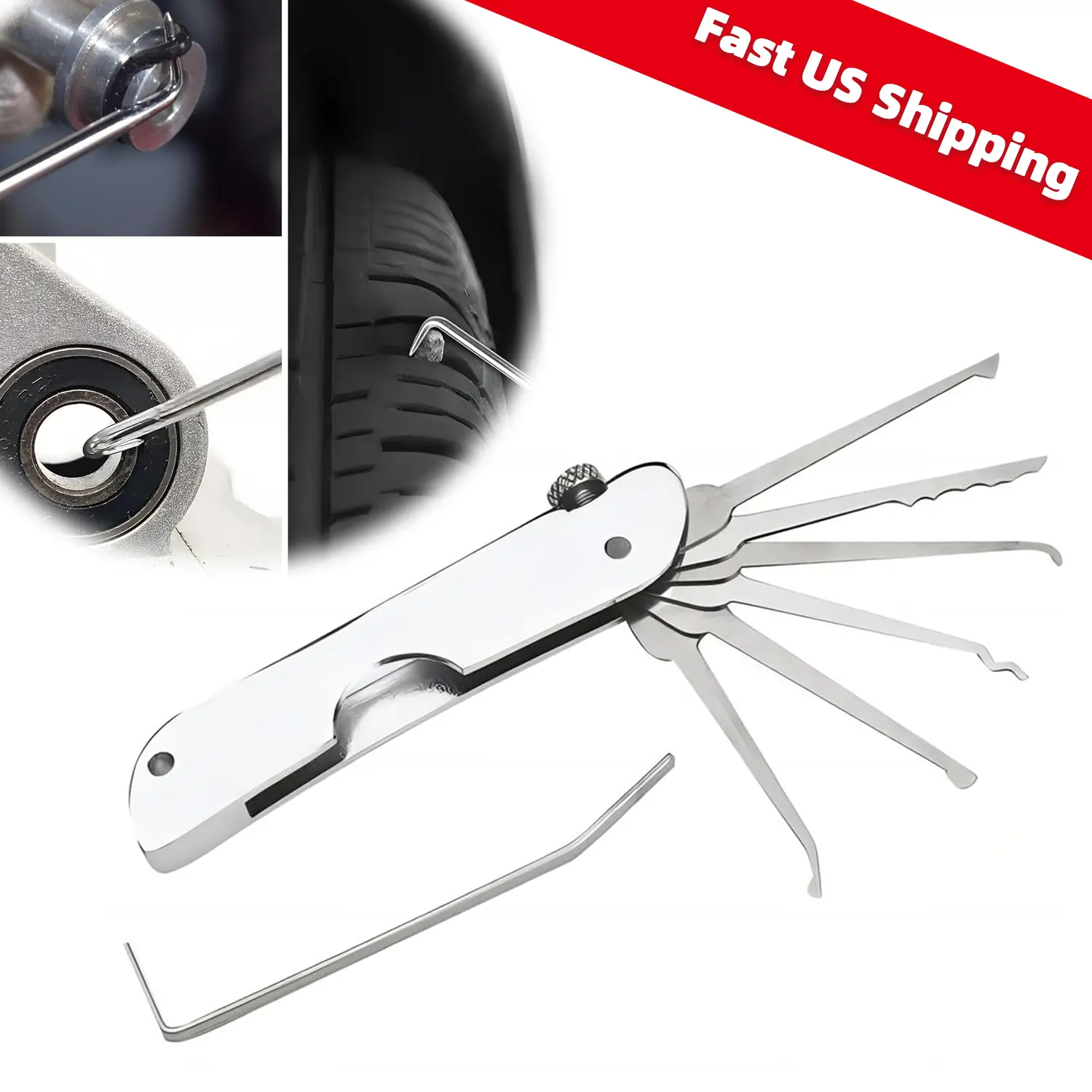 Automotive Detailing Hook Set - 6-Piece Precision Car Repair Tools for Engine Maintenance, Wire Pulling, and Gasket Removal