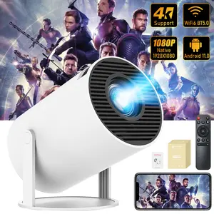 KEPEAK HY300Pro Android 14.0 Projector, Wifi Smart Projector, Dual WiFi6 Wireless 290ANSI Allwinner H726 BT5.4 1080P Portable Audio Home Video Projector, Projector for Home Cinema, Outdoor, Movie Night, Gift