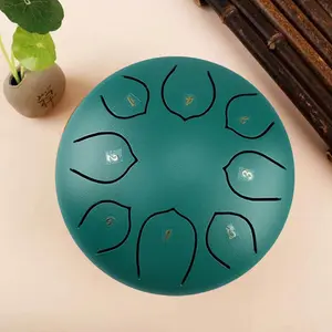 6 Inch 8 Tone Steel Tongue Drum Set, Percussion Instrument with Sheet Music, Mallets, and Finger Guards, Ideal for Camping, Meditation, Yoga