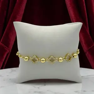 B62 Flower Bracelet-Gold Plated 14k